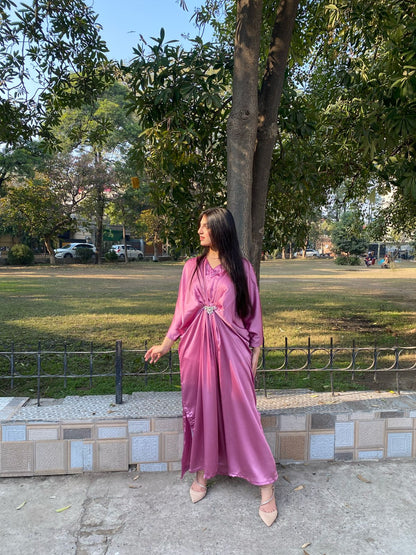 Pink Silk Kaftan