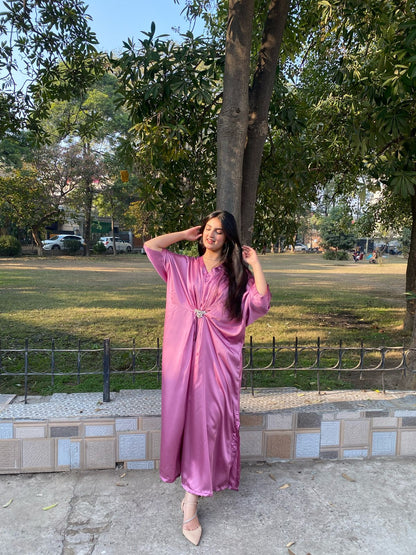 Pink Silk Kaftan